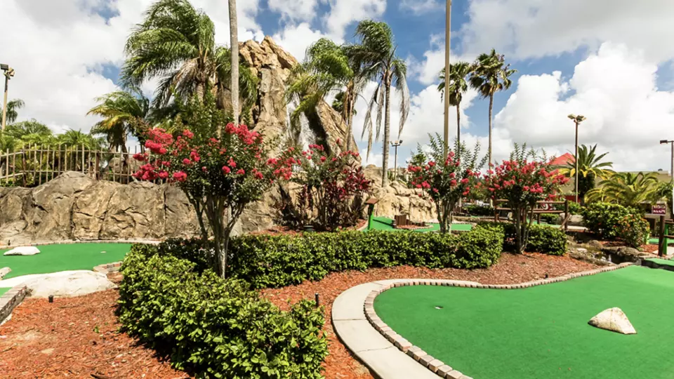 tropical island theme mini golf course